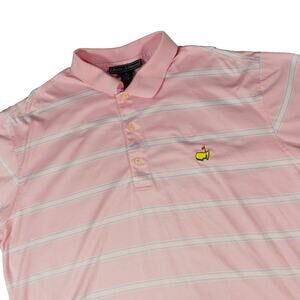 Masters Collection Pima Cotton Pink Striped Golf Polo Shirt XL